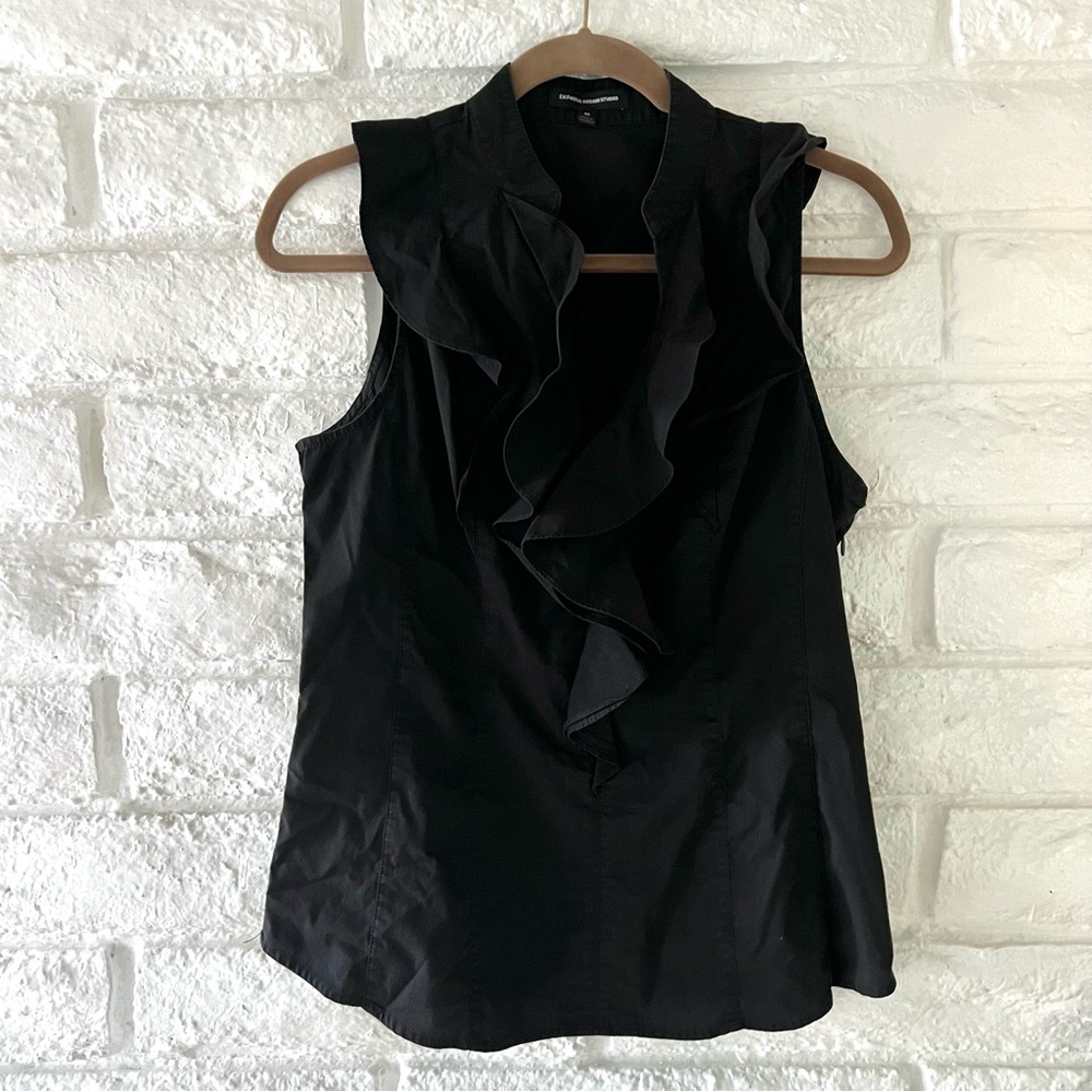 Express Black Ruffled Blouse - image 4